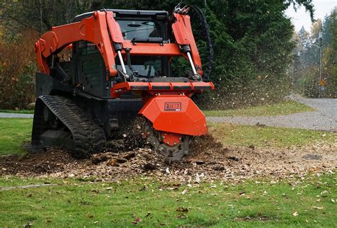 how to remove a stump with a skid steer|skid steer mounted tree grinder.